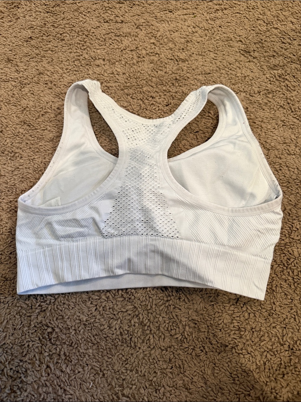 White Racerback Sports Bra-S - Picture 2 of 2